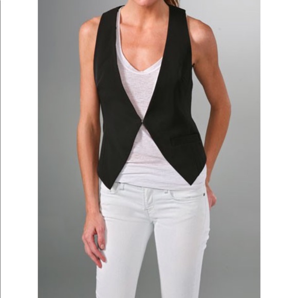 Elizabeth and James Black Dandy Vest w/silk Ruffle - Picture 3 of 8